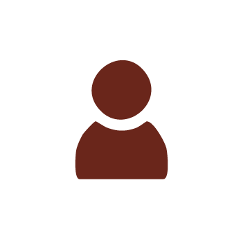 A simple brown silhouette icon of a person, shown from the shoulders up, on a light gray background.
